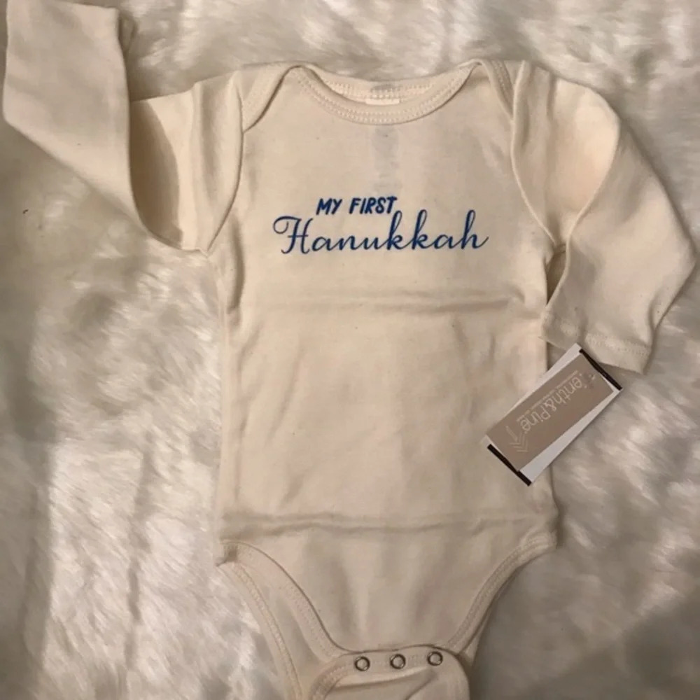 My First Hanukkah Organic Cotton Bodysuit, 0-3 Mos - Picture 2 of 6